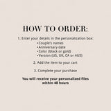 50th Anniversary Party Decorations Married in 1976 Table Card