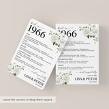 60th Wedding Anniversary Decorations Back in 1966 Table Cards
