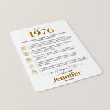 50th Birthday Table Decor Custom Back in 1976 Facts Printable