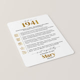 85th Birthday Table Decor Custom Back in 1941 Facts Printable