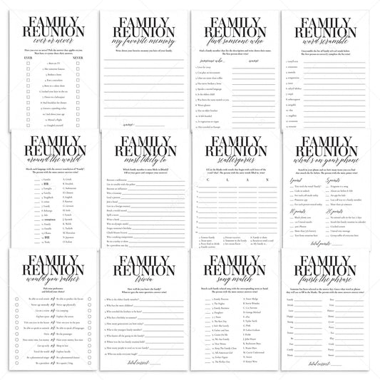 12 Printable Family Reunion Games + Bonus by LittleSizzle