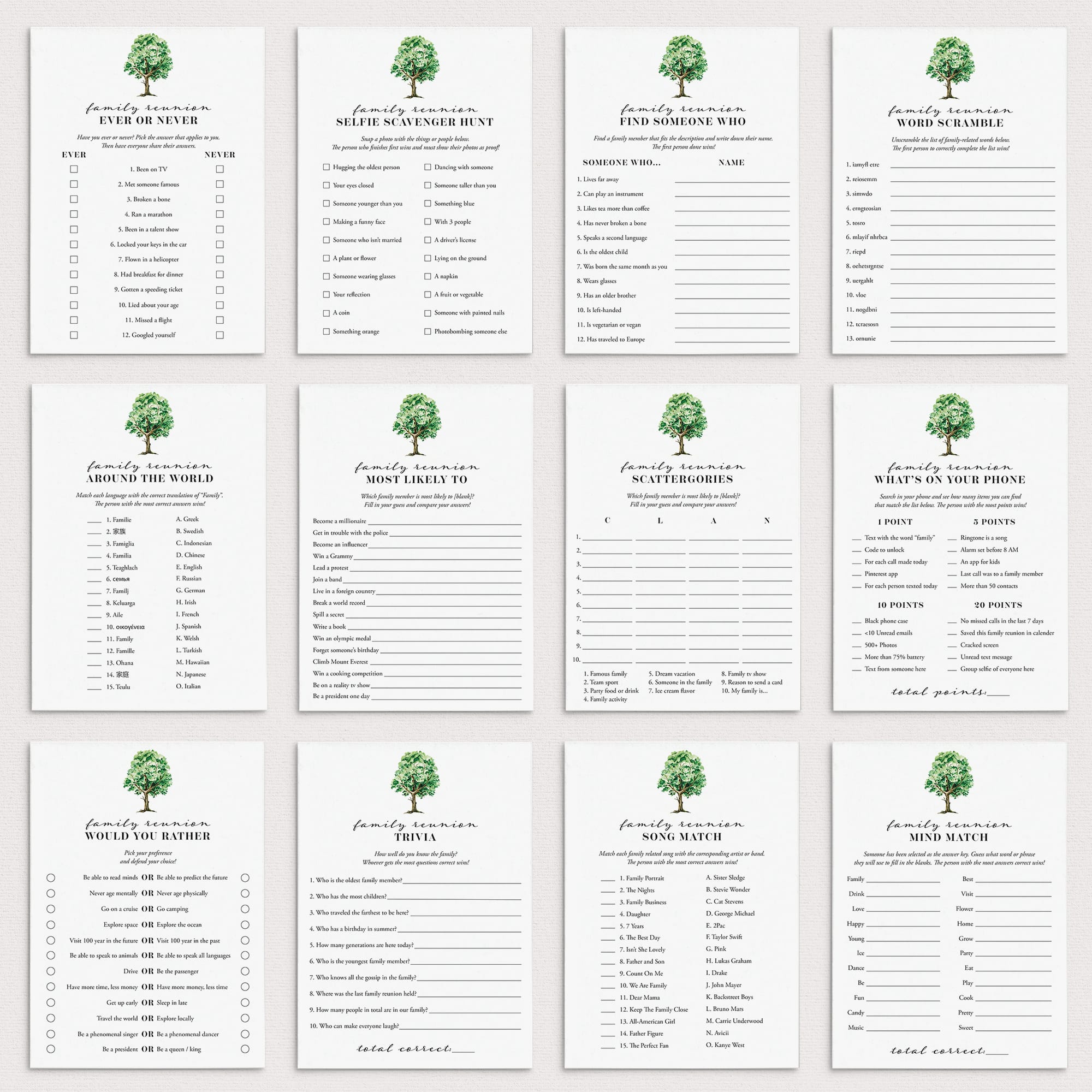 Fun Family Reunion Games and Activities for Teens and Adults by LittleSizzle