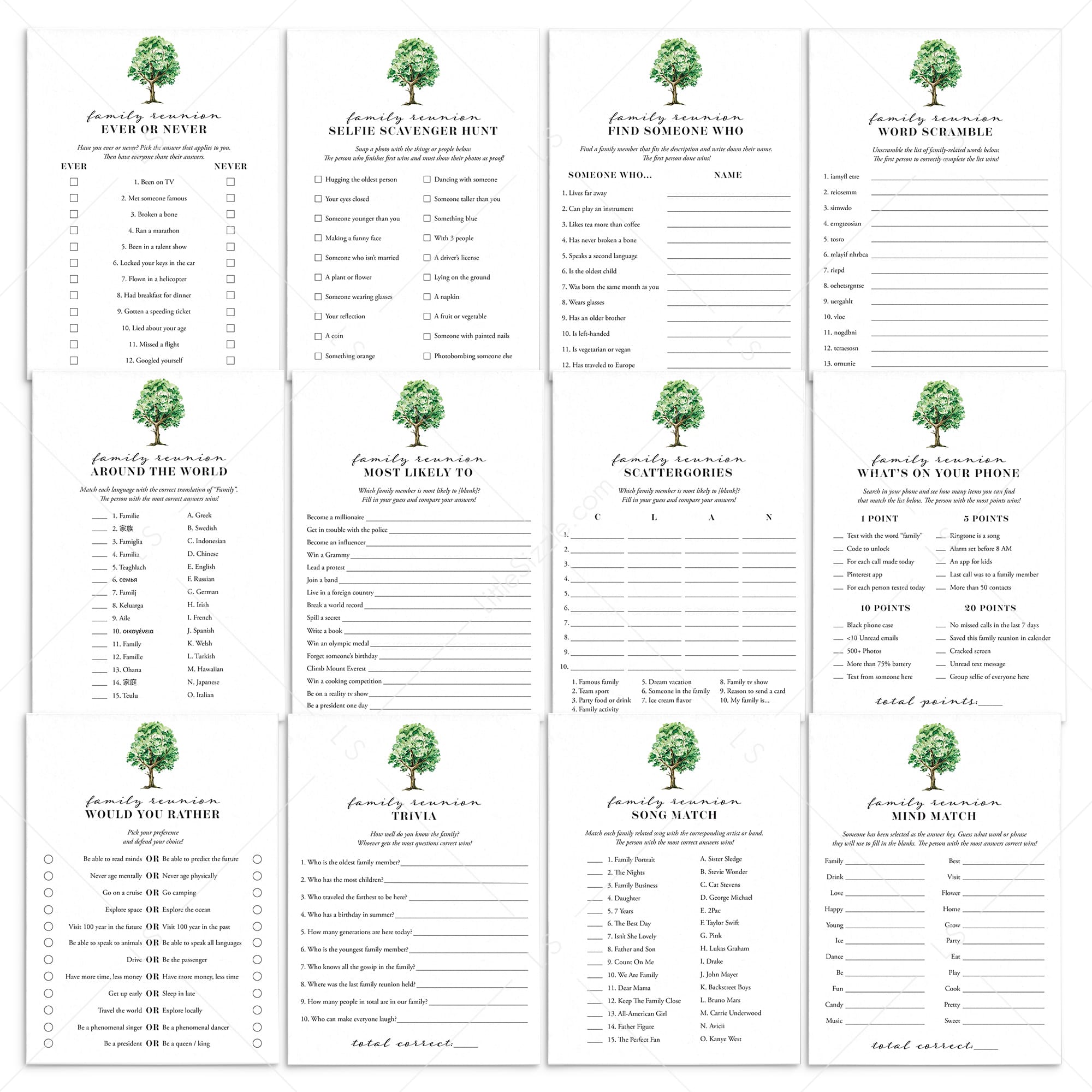 Fun Family Reunion Games and Activities for Teens and Adults by LittleSizzle