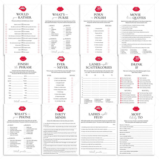 Ladies Night Games Bundle Printable Girls Night Ideas by LittleSizzle