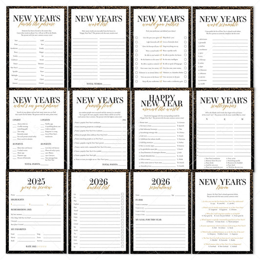 2025 2026 New Year's Eve Party Games Bundle Printable by LittleSizzle