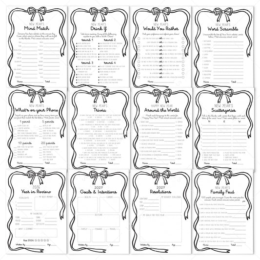 NYE Games Printable | 12 New Years Eve Games & Activities for Adults by LittleSizzle