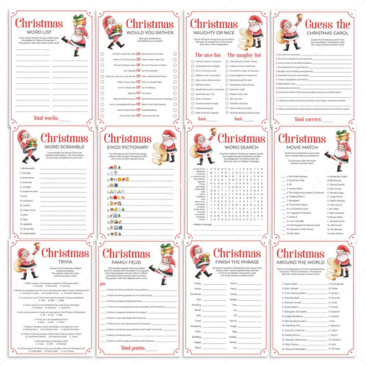 12 Printable Christmas Games to Play with Family + FREE Secret Santa Questionnaire by LittleSizzle
