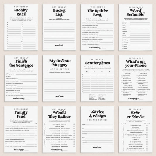 Retirement Party Games for Adults Printable by LittleSizzle