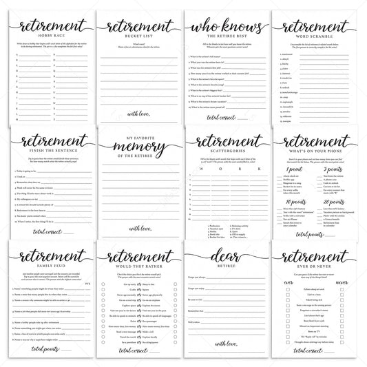 12 Retirement Games To Print At Home by LittleSizzle