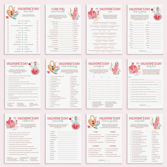 12 Printable Valentine's Games for Family by LittleSizzle