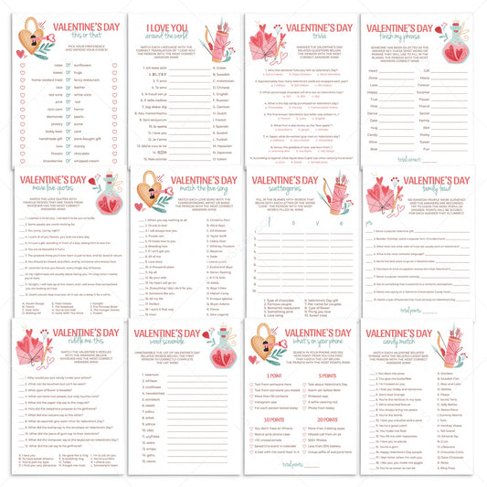 12 Printable Valentine's Games for Family by LittleSizzle