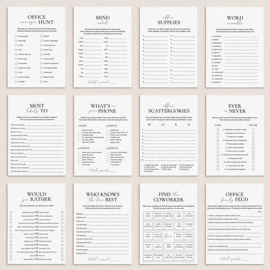 Office Games Printable Work Games Bundle by LittleSizzle