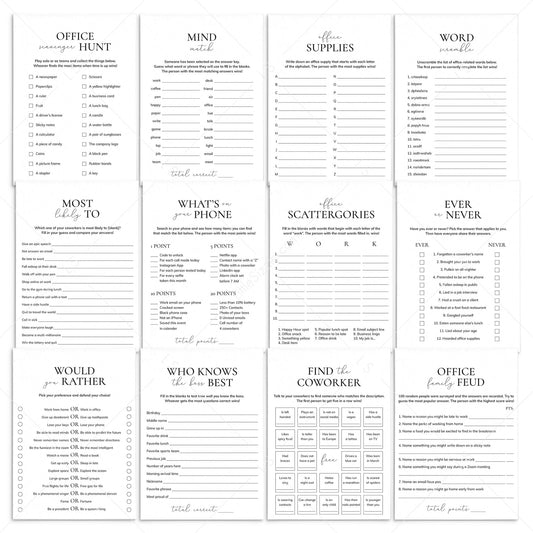 Office Games Printable Work Games Bundle by LittleSizzle