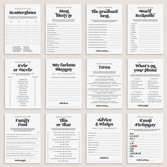 Graduation Games Bundle Printable by LittleSizzle