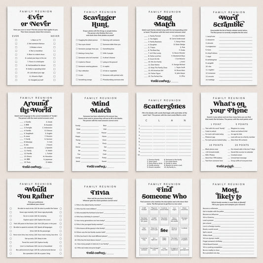 Family Reunion Party Games Bundle Printable by LittleSizzle