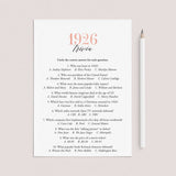 1926 Trivia Questions and Answers Printable by LittleSizzle