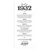 95th Birthday Gift Personalized Born in 1932 Table Card by LittleSizzle
