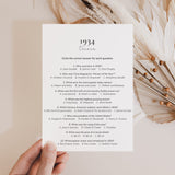 1934 Quiz and Answers Printable