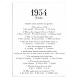 1934 Trivia Quiz with Answer Key Instant Download by LittleSizzle