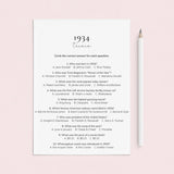 1934 Quiz and Answers Printable by LittleSizzle