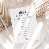 Born in 1934 91st Birthday Party Games Bundle For Men