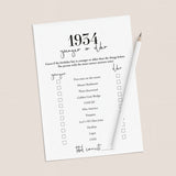 Born in 1934 91st Birthday Party Games Bundle For Men