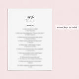 Printable 90th Birthday Games for Her Born in 1936