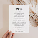 1938 Trivia Quiz with Answer Key Instant Download