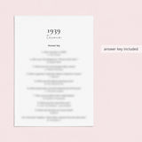 1939 Quiz and Answers Printable