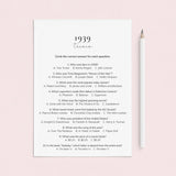 1939 Quiz and Answers Printable by LittleSizzle