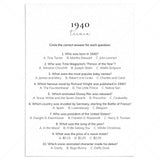 1940 Quiz and Answers Printable by LittleSizzle