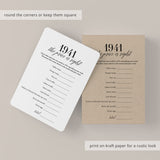 1941 The Price Is Right Game with Answers Printable