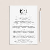 1941 Trivia Quiz with Answer Key Instant Download by LittleSizzle