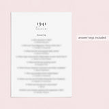 Printable 85th Birthday Games for Her Born in 1941