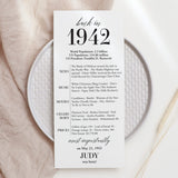 85th Birthday Party Decorations Back in 1942 Table Card Custom Name