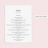 1944 Quiz and Answers Printable