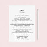 1944 Quiz and Answers Printable by LittleSizzle