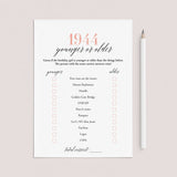 Born In 1944 81st Birthday Party Games Bundle For Women