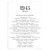 1945 Trivia Quiz with Answer Key Instant Download by LittleSizzle