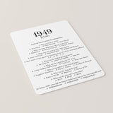 1949 Trivia Quiz with Answer Key Instant Download