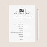 1951 The Price Is Right Game with Answers Printable by LittleSizzle