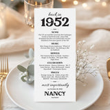 75th Birthday Gift Born in 1952 Table Card