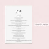 Born in 1953 Birthday Games for Her Printable