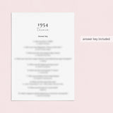 1954 Quiz and Answers Printable