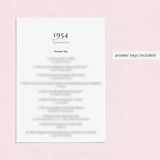 Born in 1954 Birthday Games for Her Printable