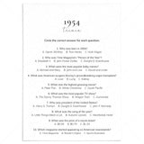 1954 Quiz and Answers Printable by LittleSizzle