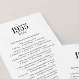 1955 Trivia Quiz with Answer Key Instant Download