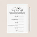 1956 The Price Is Right Game with Answers Printable by LittleSizzle