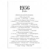 1956 Trivia Quiz with Answer Key Instant Download by LittleSizzle