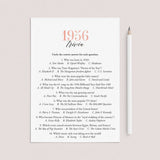 1956 Trivia Questions and Answers Printable by LittleSizzle
